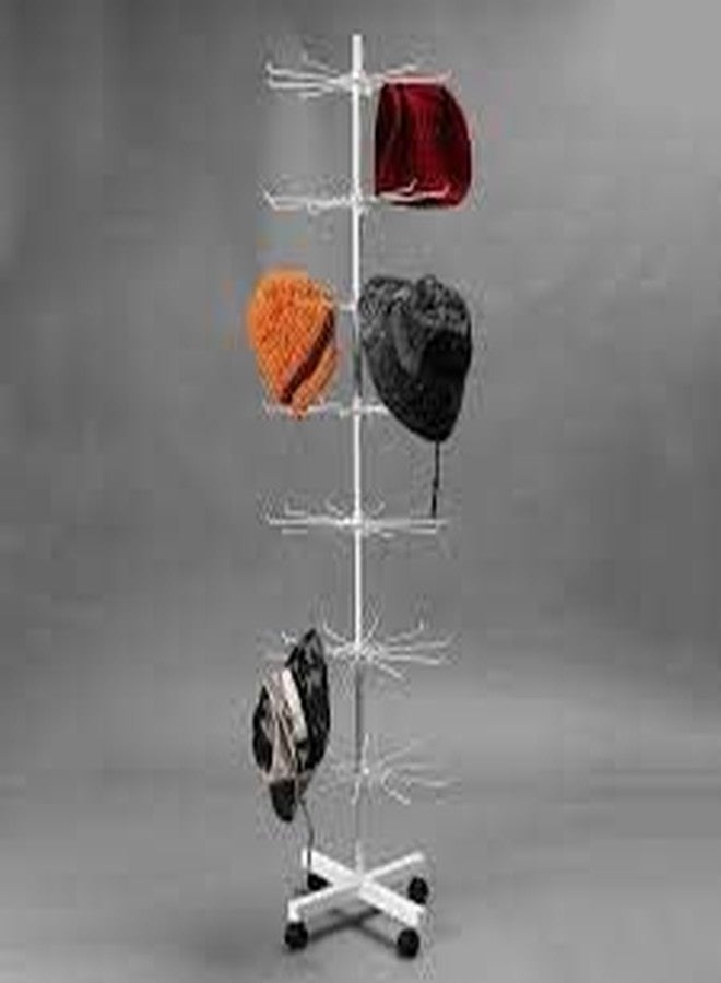 Loop Group 7 Tiers Layers Metal Rotating Display Stand for Shop Jewellery Earring Bangle Chains Earrings Bracelet Keyring Necklace Holder Stand Multi Layered Hanging Organiser Clothes (White 1) - Image 5